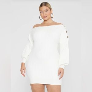 FASHION TO FIGURE | Abigail Off-Shoulder Cable Knit Sweater | Plus Size 1X